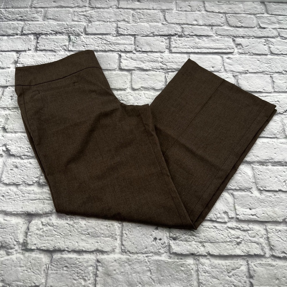 Ann Taylor Petite Signature Brown Wide Leg Dress Pants Trouser Size 8P